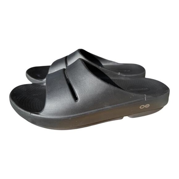 Oofos OOahh Recovery Slide Sandal Black Men size 10 - Picture 2 of 8